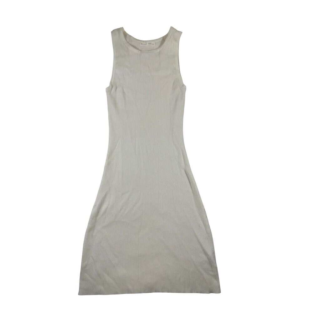 Becool Bodycon Cream Ribbed Sweater Dress Size Small/Medium